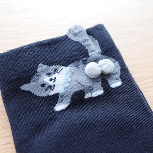 Butt Socks | Cat Butt Socks For Women | Funny Cat Lover Gift | 3D Tail Design | Cute Crew Socks | Gift Idea | Pet Stocking image 10