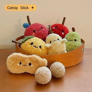 The Chew Crew / Collezione di peluche con bastoncini di erba gatta / Giocattolo di peluche resistente da masticare per gatti / Giocattoli per gattini / Regalo di compleanno per gatti / Regalo per gatti / Snack per gatti
