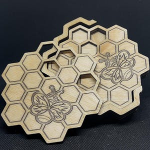 Honeycomb Coasters and Holder