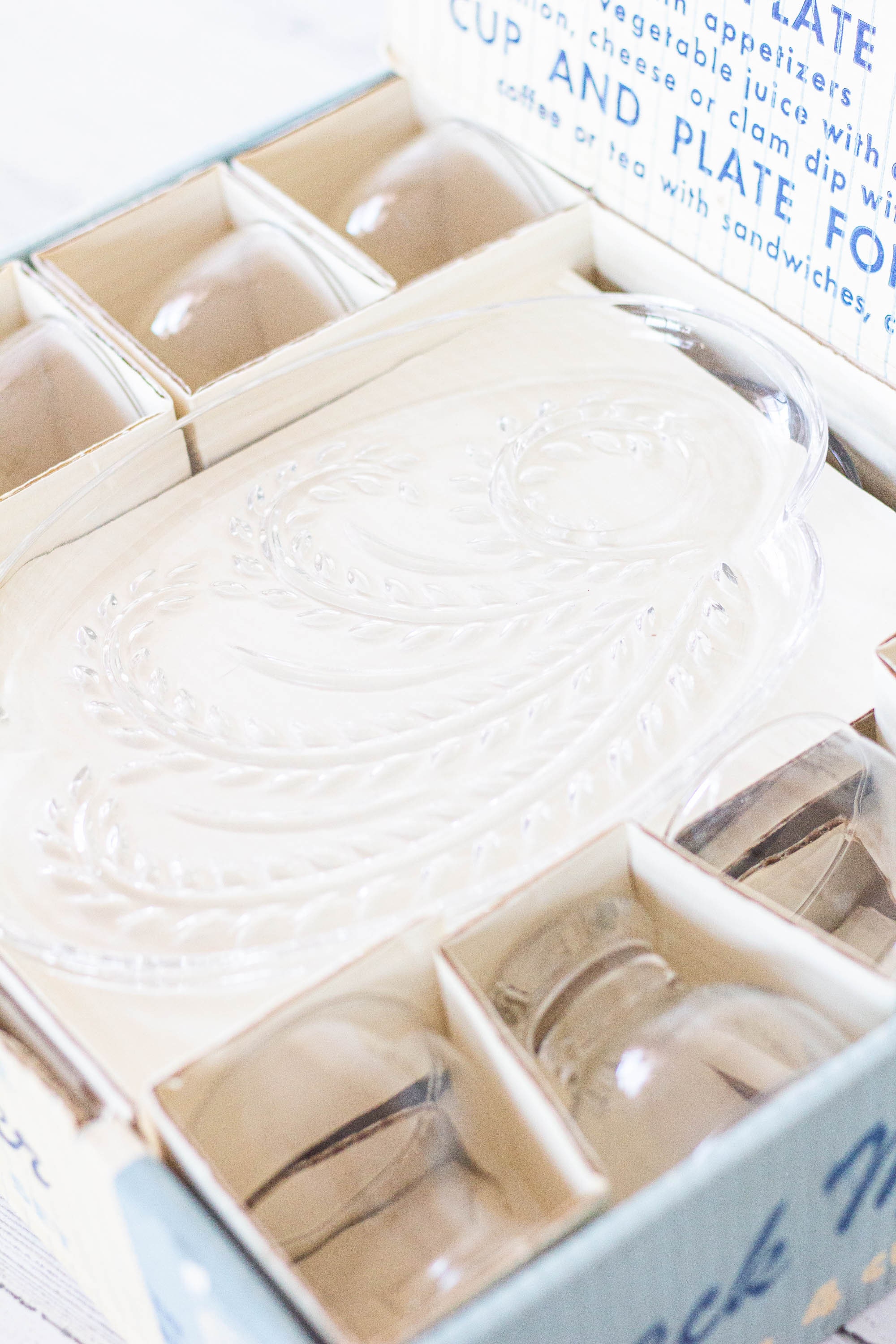 Vintage Federal Glass 12 Piece Snack Master Set With Original Etsy