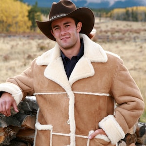 Mens Sheepskin Coat-Riding