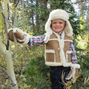 Kids Sheepskin Vest-Buckaroo