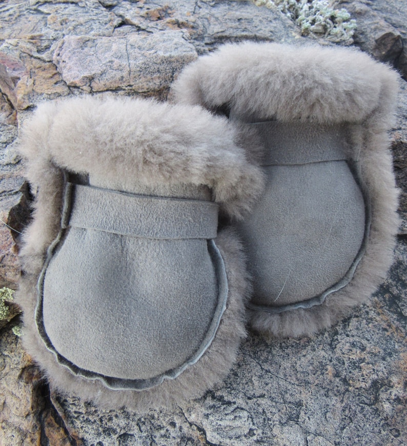 Kids Sheepskin Mittensbaby Etsy