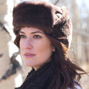 Ladies Sheepskin Hat-Aviator | Etsy
