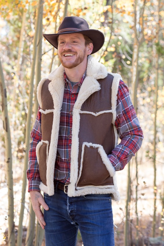 Sheepskin vest mens outlet