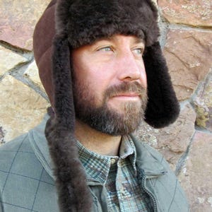 Mens Sheepskin Hat-Aviator