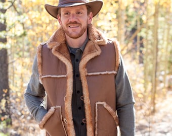 sheepskin work vest