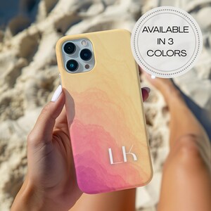Monogrammed Phone Case Summer Gift iPhone Case Watercolor Ombre Gifts Personalized Initial Phone Cover Custom Phonecase for women
