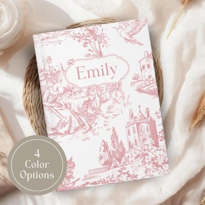 Toile de Jouy Personalized Journal Gift for Her Vintage Floral Journal for Women Personalized Coquette Bridesmaid Gifts French Toile Diary