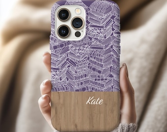 Bookish Phone Case Purple, Book Lover Gift, Custom Phone Case for Readers, Personalized Gift, Compatible with iPhone 16 15 14 13 12