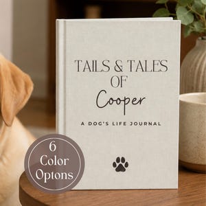 Gepersonaliseerde hond geheugen cadeau dagboek huisdier adoptie cadeau voor nieuwe puppy aandenken boek hond moeder cadeaus voor hondenliefhebber notebook aangepast hondenavontuur