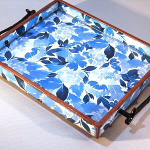 Blue Flowers Decorative Tray
