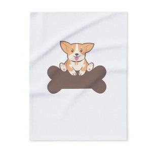 Cozy Dog Mom Fleece Blanket, Pet Lover Gift, Cute Puppy Throw, Warm Home Decor, Corgi Blanket, Animal Lover Gift