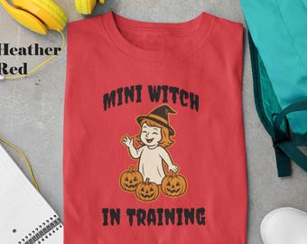 Mini Witch Toddler Tee - Cute Halloween Shirt for Kids, Halloween Costume, Trick-or-Treat Outfit, Spooky Fun, matching family tee