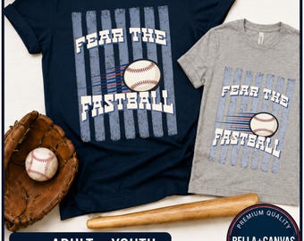 Pitcher Baseball Shirt, Fear The Fastball, Baseball Family Shirt, Adult Youth Matching Tee, Coach Gift, Vintage Adult and Youth  Graphic Tee