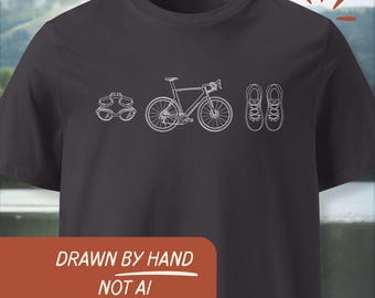 Illustrated Triathlon T-Shirt | Swim Bike Run Shirt | Gift For Triathlete & Ironman Athlete