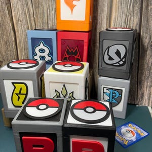 Pokemon Evil Team Inspired Deck Boxes | Double Sleeved 60+ Card + Dice Storage
