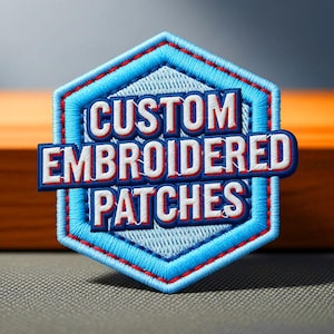 Custom Embroidered Iron-On Patches, Embroidered Tag, Heat Seal backing, Patch for Jackets, Uniforms, Hats