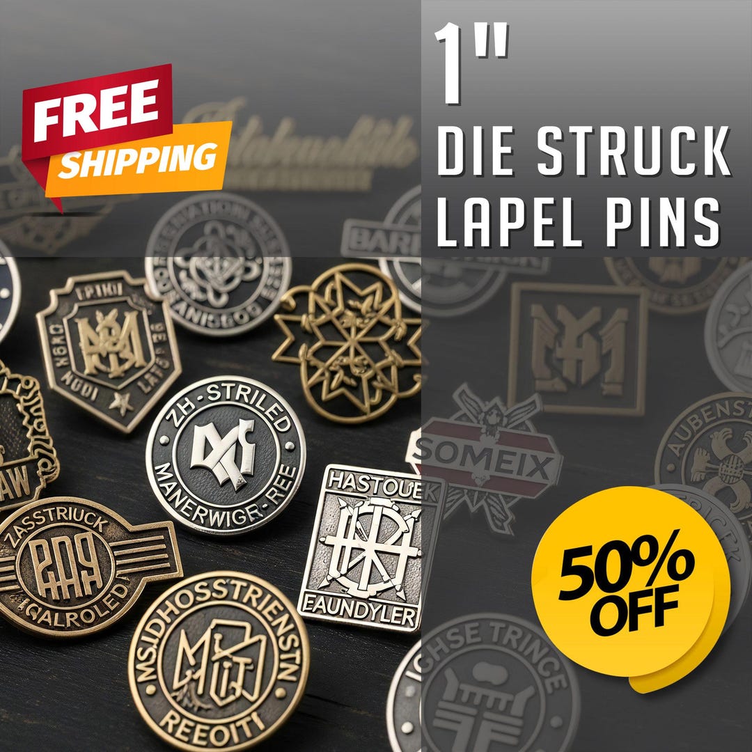 Custom Die Struck Pin: Personalized Logo Badges, Corporate Identity, 1 ...