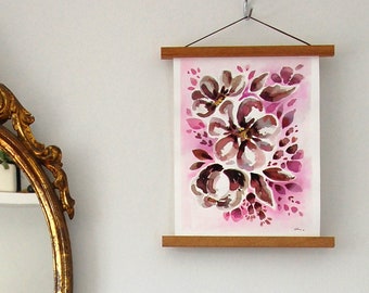 Hand Painted Watercolour Ink Floral Composition - Vintage Floral - No. 5