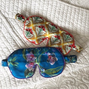 Vintage Poppy Print 100% silk Eye mask / sleep mask image 2