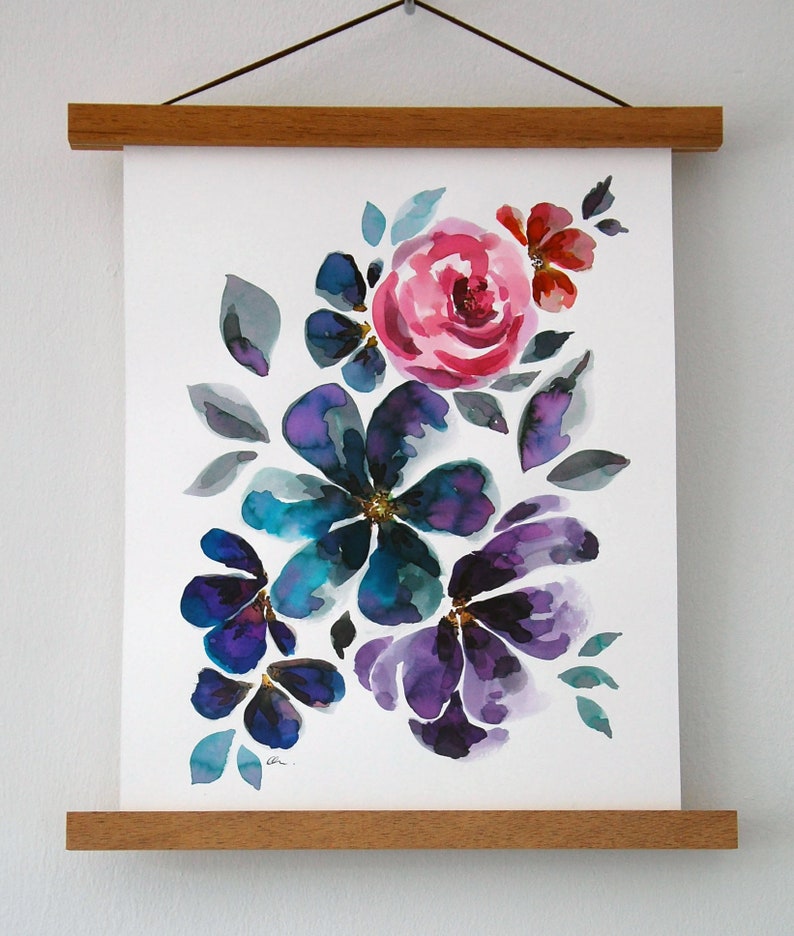 Hand Painted Watercolour Ink Floral Composition No. 7 image 3