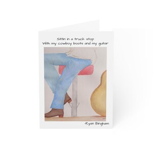 Carte de voeux de cow-boy pour un relais routier - invitations élégantes, articles de fête, célébrations art déco, paroles de chansons