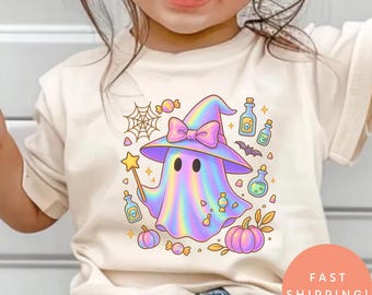 Halloween Mädchen Geist Shirt, süßes Kleinkind Halloween Shirt Boo Mädchen Shirt Halloween Shirts für Kleinkind Mädchen Halloween kleine Mädchen Shirts