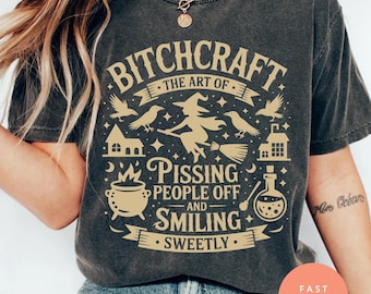 Comfort Colors Bitchcraft Shirts, Witchy Vibes Shirts, Gifts for Halloween Men Women, Witchcraft ,Halloween Gifts Idea, Funny Witch Gifts