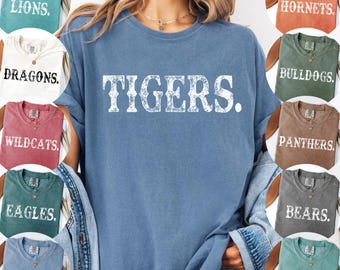 Comfort Colors Custom Mascot Shirt, School Spirit Team Tshirt, Personalized Game Day Tee, Cheer Team Shirt, Homecoming School Mascot Shirt