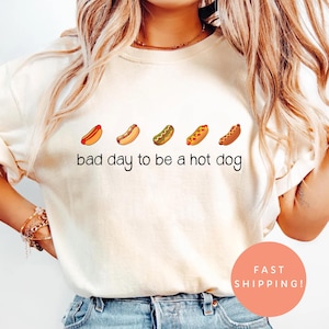 Comfort Colors® Bad Day to Be a Hot Dog Shirt, Funny 4th of July Tee, Trendy Meme Shirt, Retro BBQ Cookout Shirt, Summer Party Tee