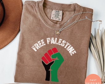 Comfort Colors® Free Palestine Shirt, Human Rights Activist Tee, Stand With Palestine Top, Equality, Gaza, Protest Graphic T-Shirt