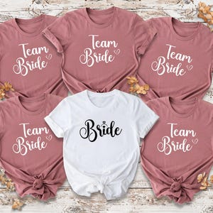 Bride and Team Bride Shirts, Bachelorette Party Matching Shirts, Bridesmaid Proposal Gift, Bridal Party T-Shirts for Squad & Bride