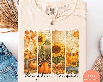 Comfort Colors® Pumpkin Season T-Shirt, Autumn Fall Shirt, Thanksgiving Shirt, Fall Pumpkin Shirt, Cozy Autumn Tee, Retro Fall Outfit