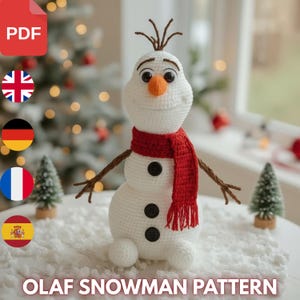 Olaf Inspired Snowman Crochet Pattern | Amigurumi Plush (PDF)