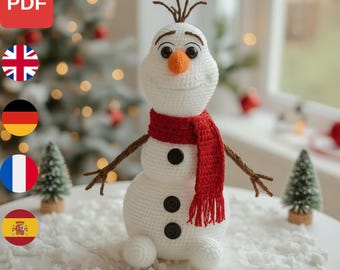 Olaf Inspired Snowman Crochet Pattern | Amigurumi Plush (PDF)