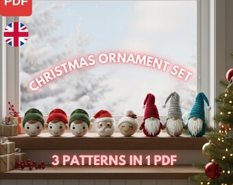 Amigurumi Christmas Ornament Crochet Pattern | Elf, Santa, Gnome (PDF)