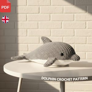Dolphin Crochet Pattern PDF: Amigurumi Plush Toy - Beginner Friendly