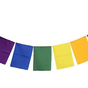Handmade Seven Chakra Blank Prayer Flags: Meditation & Yoga Decor