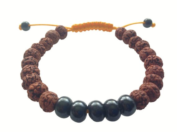 Rudraksha With Dark Yak Bone Wrist Mala Bracelet for Etsy UK
