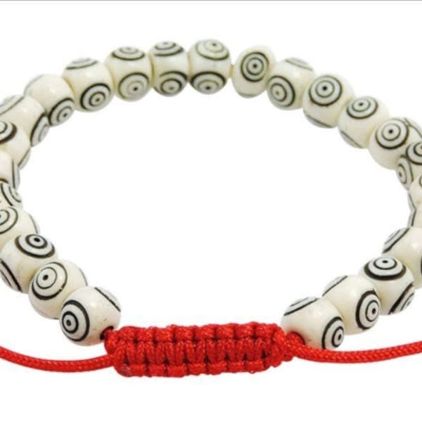 Carved Yak Bone Tibetan Wrist Mala Bracelet for Meditation