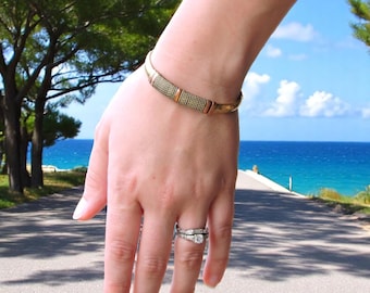 Tibetan Three Metal Medicine Healing Bracelet – Adjustable Himalayan Cuff – Handmade in Nepal