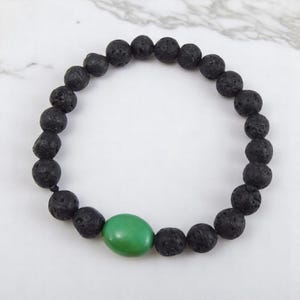 Lava with Large Turquoise Wirst Mala CL-10