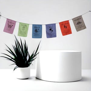 Handmade Believe, Dream, Happy, Love, Wisdom, Mindful Affirmation Prayer Flags
