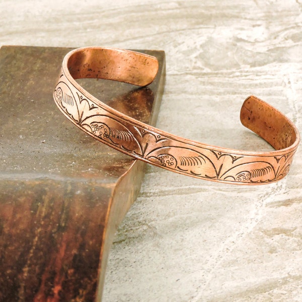 Tibetan Hand Crafted Copper Medicine Bracelet From Nepal (Style 4)