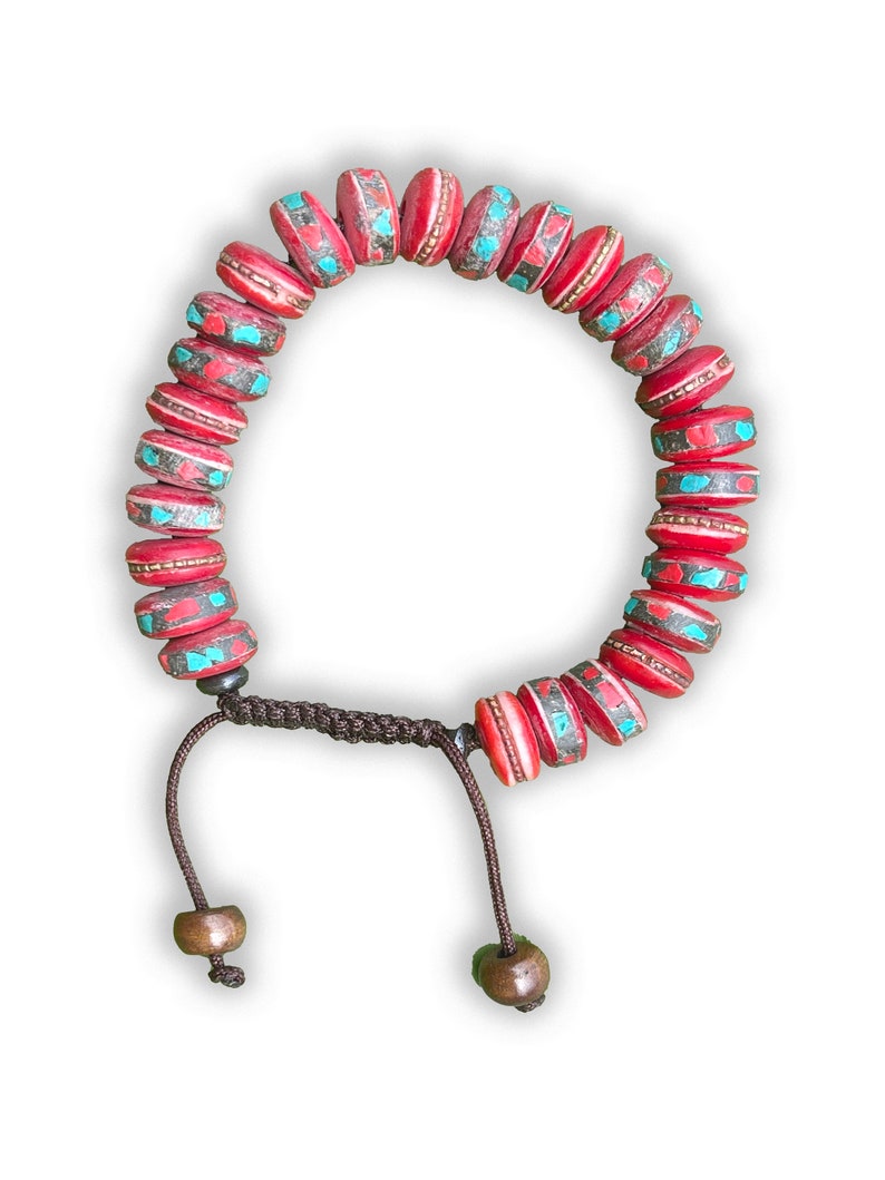 Tibetan Embedded Yak Bone Medicine Wrist Mala/ Bracelet for Etsy