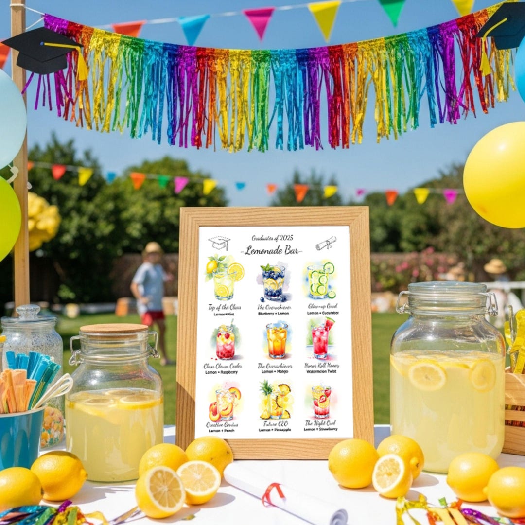 Graduation Lemonade Bar Sign: Printable Party Decor (digital Download ...