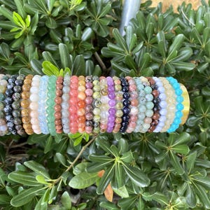 Bracciale con perline di cristallo, braccialetto elastico fatto a mano con pietre preziose per calmare, amore, regalo per lei, gioiello minimalista