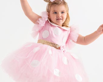 Minnie Maus rosa Tutu Kleid für Baby & Kleinkind | Mädchen Prinzessin Kleid | Kleinkind Tüll Kleid | Geburtstag Tutu Kleid | Halloween-Kostüm