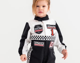 Personalized Race Car Birthday Costume for Toddlers - Car Boys Racing Outfit, Toddler Racer Suit, Baby Racer Costume, Fast One Birthday